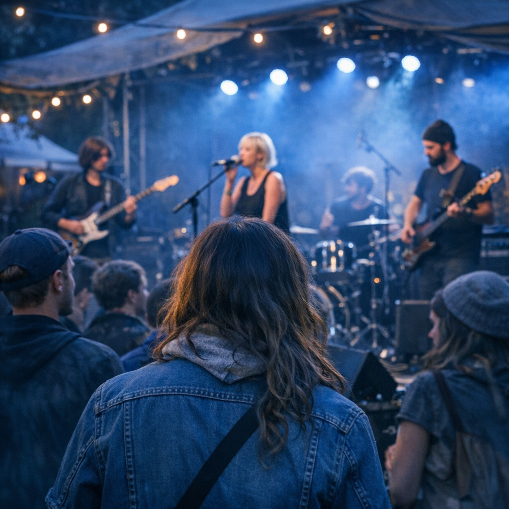 vibrant indie music scene in Germany showcasing local artists at a festival